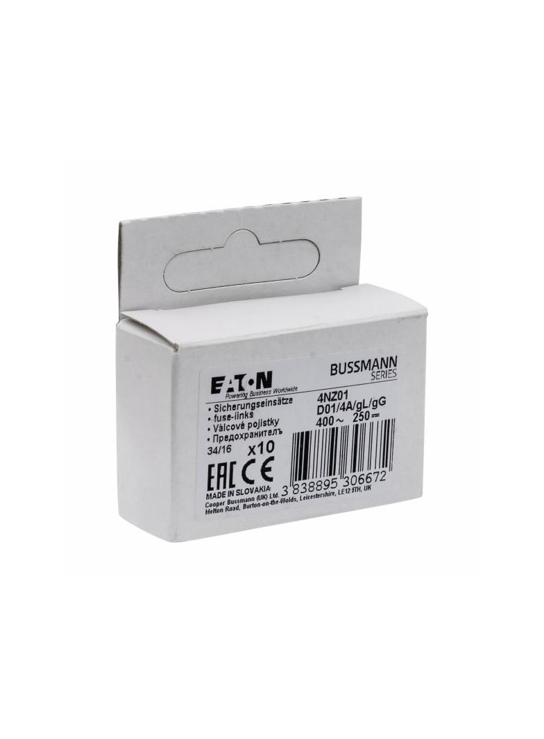 FUSE-D01 4A T GL/GG 400VAC E14 Wkładka D01 4A T GL/GG 400VAC E14 4NZ01 EATON