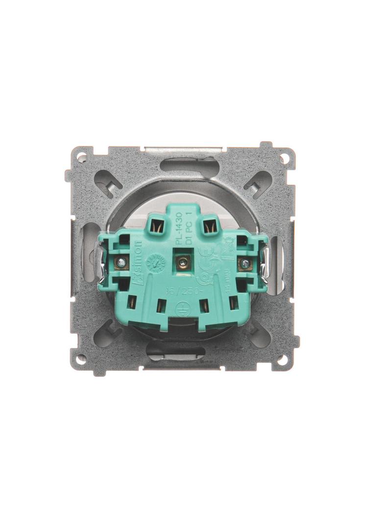 Simon Basic Gniazdo wtyczkowe bez uziemienia 16A 250V zaciski śrubowe stal inox BMG1.01/21 KONTAKT