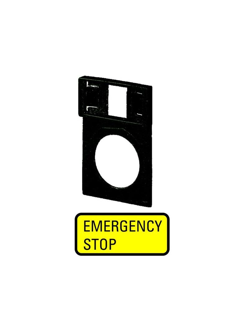 Q25TGE-299 RAMKA Z TABLICZKĄ OPISOWĄ: EMERGENCY STOP