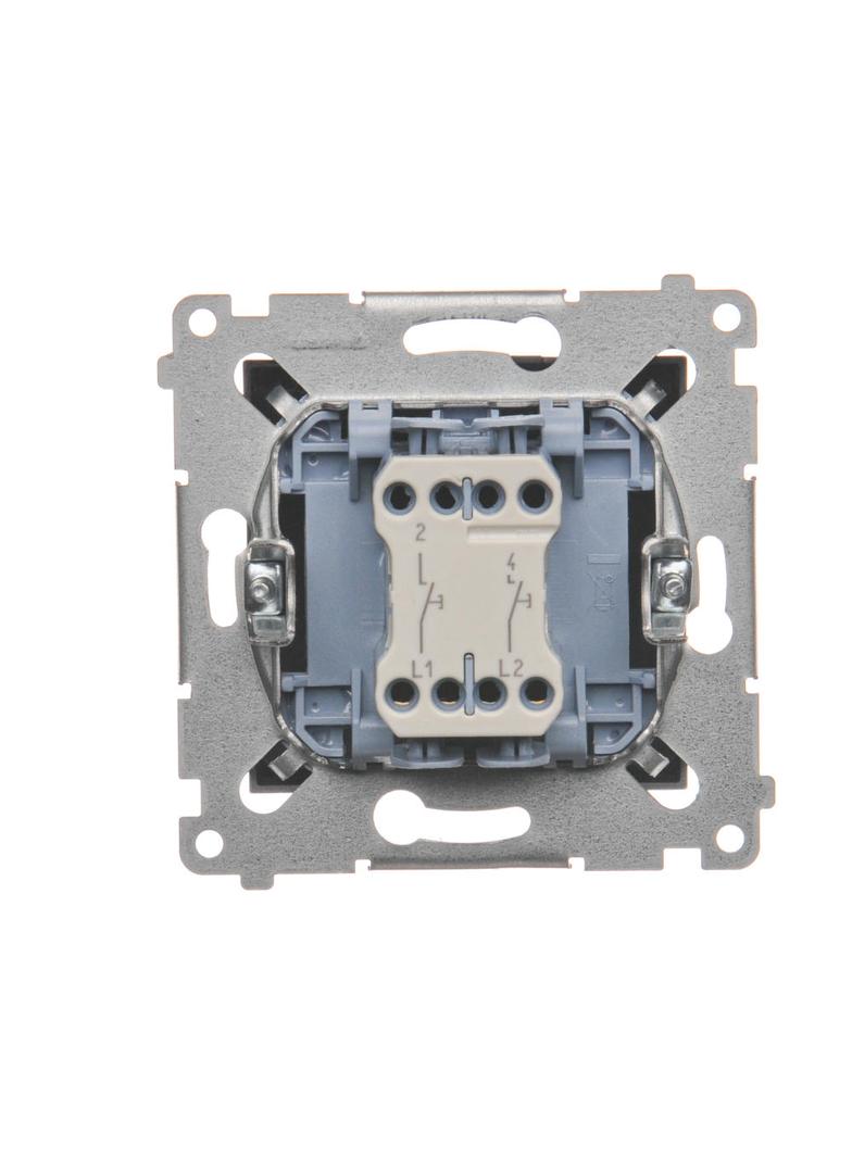 Simon 54 Przycisk podwójny zwierny bez piktogramu 10A 250V szybkozłączka antracyt DP2.01/48 KONTAKT