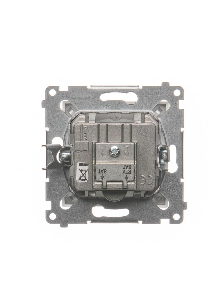 Simon 54 Gniazdo antenowe satelitarne podwójne SAT-SAT-RTV srebrny mat