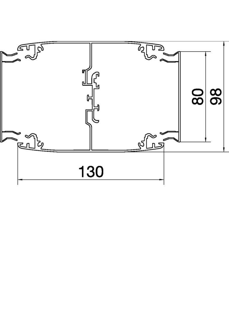 tehalit.DA200 Minikolumna dwustronna DA200-80 H=650mm aluminium DAP280650ELN HAGER