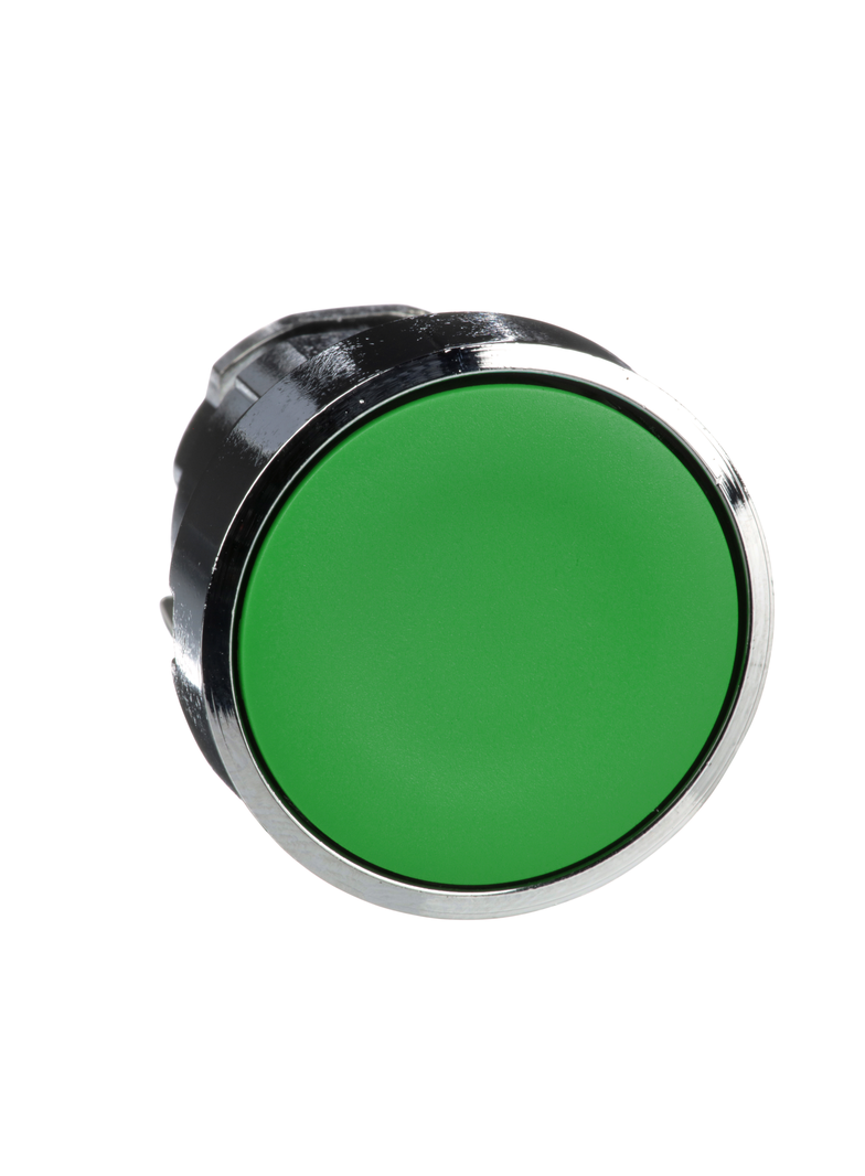 Harmony XB4 Główka przycisku płaskiego metalowego, zielona bez oznaczenia