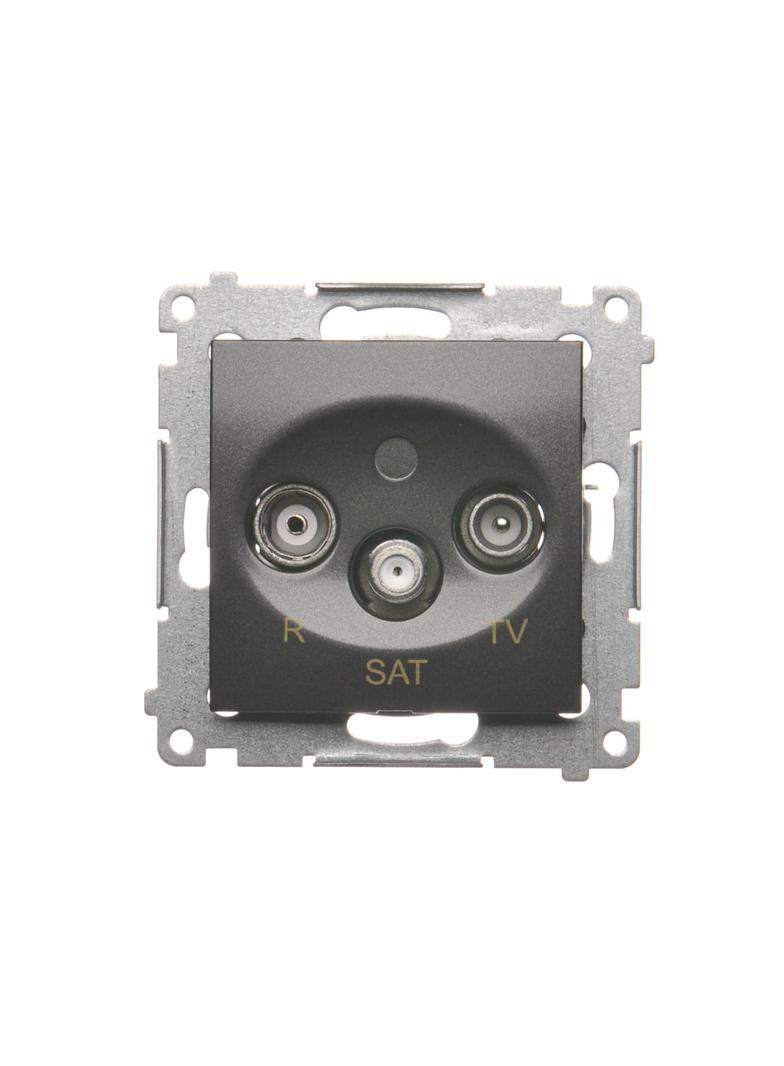Simon 54 Gniazdo antenowe R-TV-SAT końcowe/zakończeniowe antracyt DASK.01/48 KONTAKT