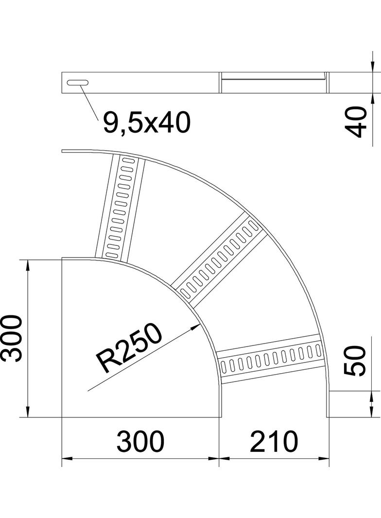 SLB 90 62 200ALU Łuk 90°