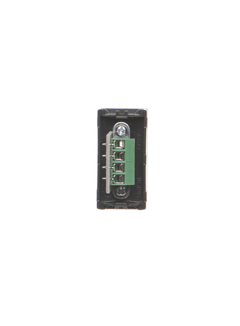 Simon Connect Płytka K45/2 złącza USB typ A żeńskie 225x45mm + gniazdo zaciski śrubowe szary grafit K128B/14 KONTAKT