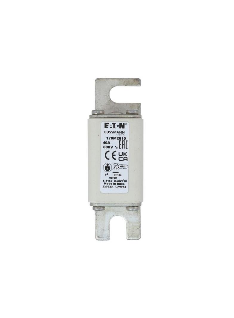 40A 690V IEC gR 00/80 SQ. BODY IND. FUSE Wkładka szybka 40A AC 690V DIN 00 30x51x100 mm g 170M2610 E