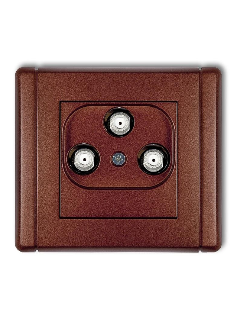 FLEXI Gniazdo multimedialne 3F DATA (UPC) brązowy metalik