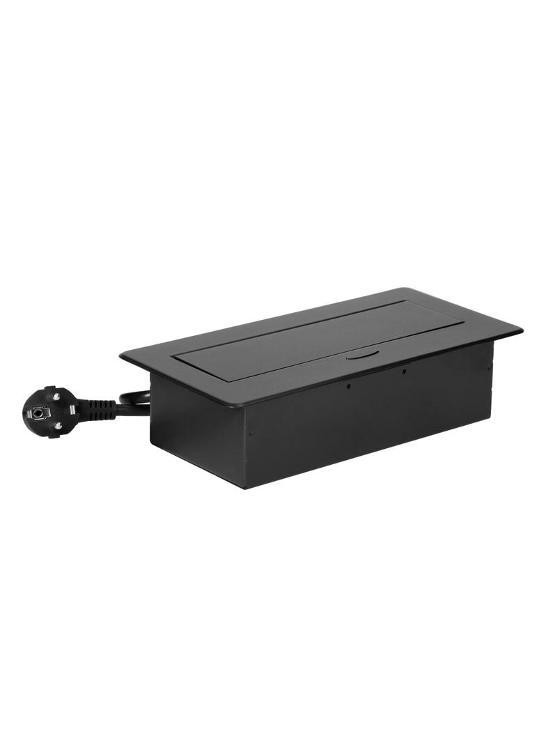Gniazdo meblowe wpuszczane w blat z płaskim frezowanym rantem, ładowarką USB i przewodem 1,5m, 2x2P+ OR-GM-9035(GS)/B ORNO
