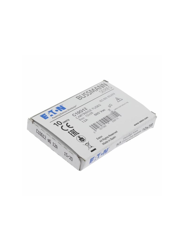 CYLINDRICAL FUSE 10 x 38 12A GG 500V AC Wkładka cylindryczna 10 x 38mm 12A GG 500V AC C10G12 EATON