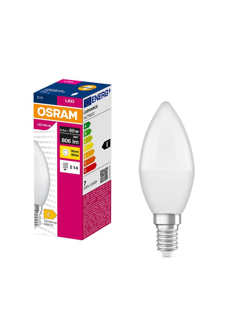 Lampa LED VALUE Classic B60 non-dim plastik 7W 827 E14