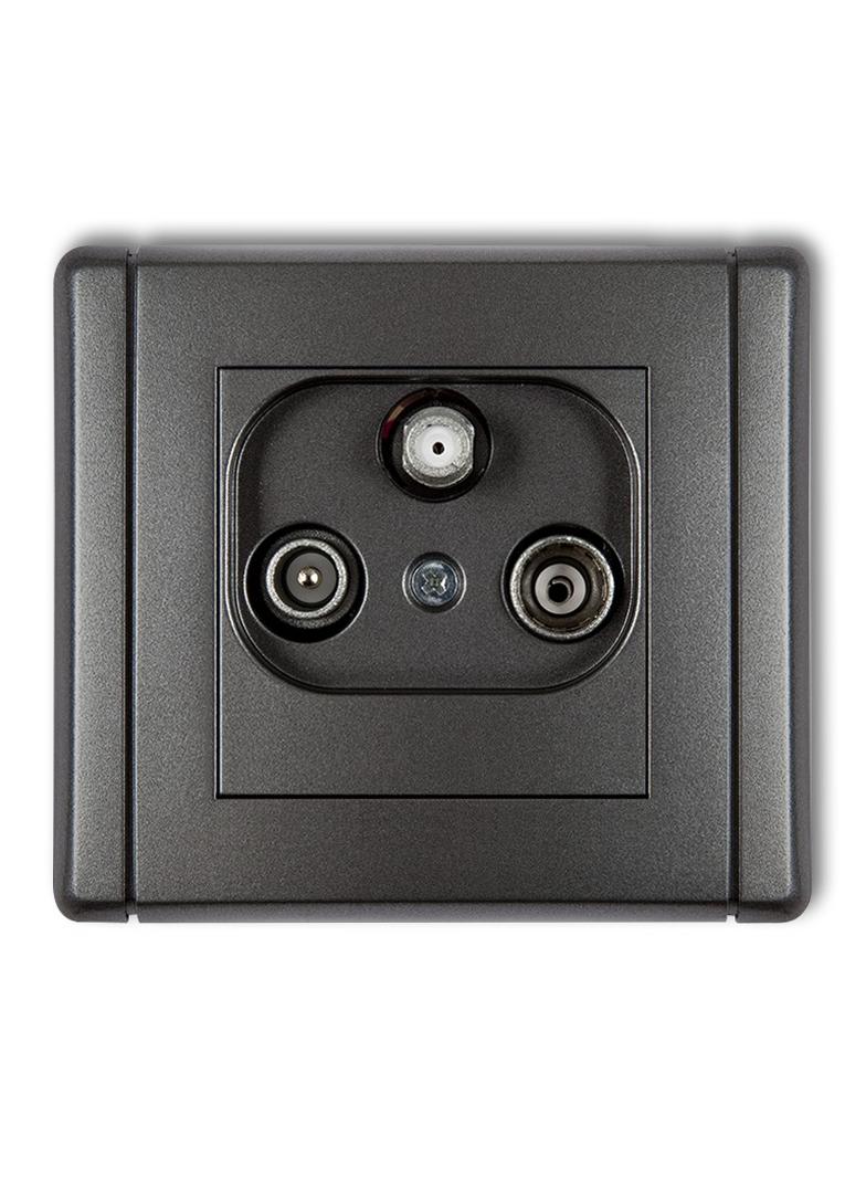 FLEXI Gniazdo abonenckie RTV-SAT końcowe (2 wejścia antenowe) grafitowy