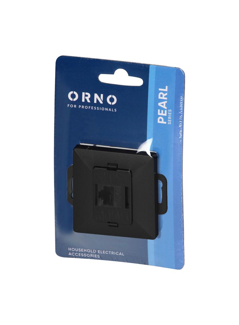 Gniazdo 1xRJ45 Cat5 Pearl, RJ45-5CAT/P1, czarny