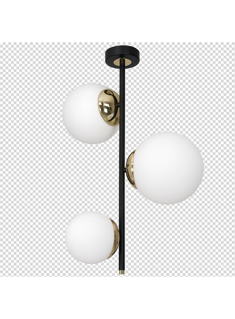 MILAGRO Lampa sufitowa SPARTA BLACK / GOLD 3xE14