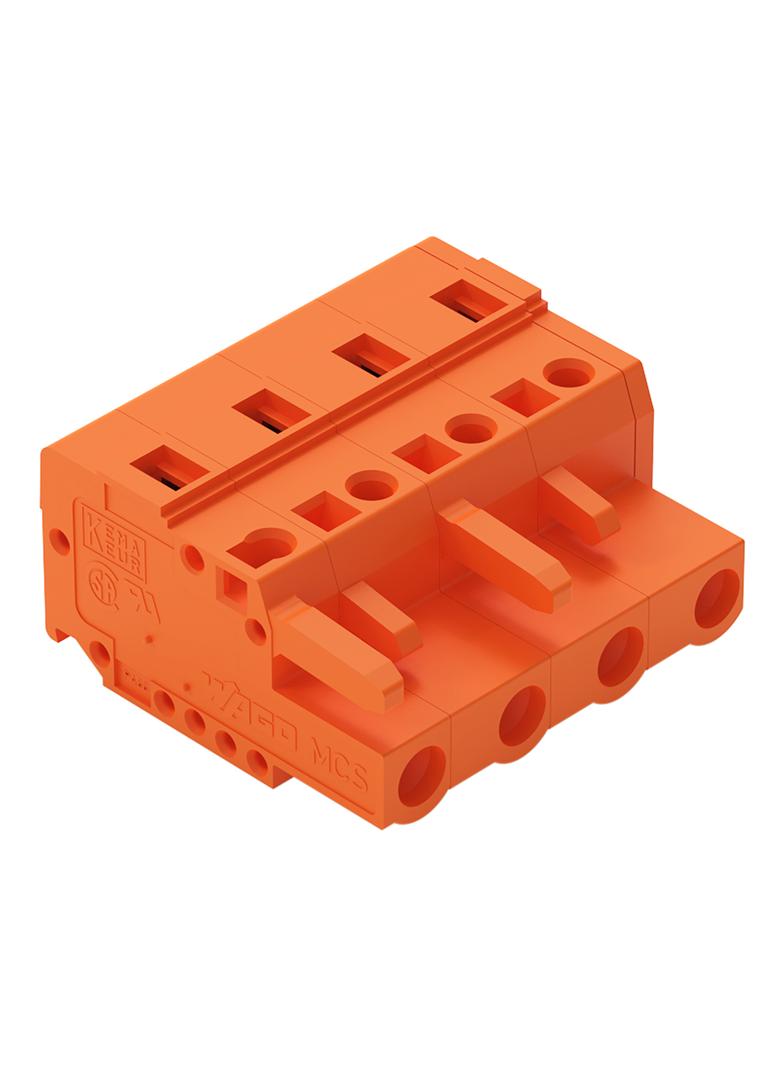 MCS-MIDI Classic gniazdo 4-bieg. pomarańczowe raster 7,62 mm /50szt./ WAGO