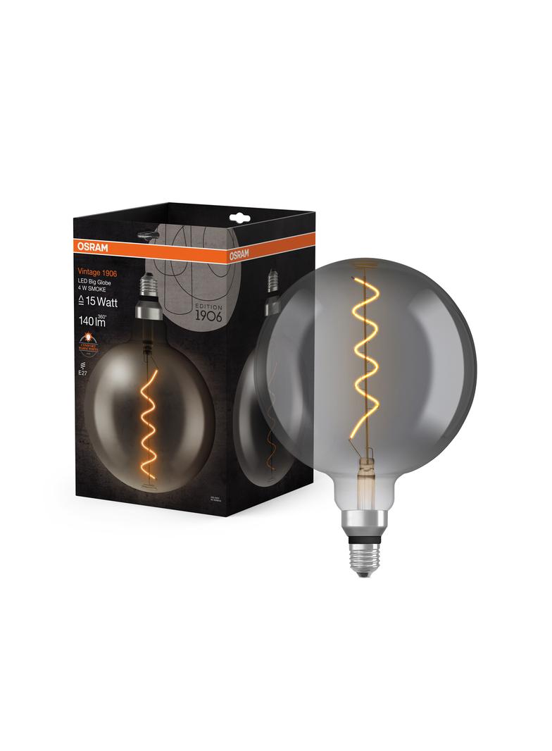 Lampa LED Vintage 1906 CL GLOBE200 Filament szkło przezroczyste SMOKE 12 non-dim 5W 818 E27