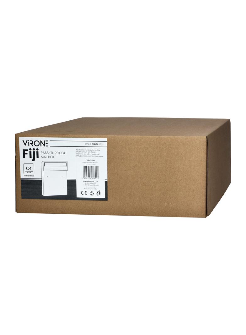 Skrzynka na listy przelotowa FIJI, z zamkiem bębenkowym, kolor brązowy