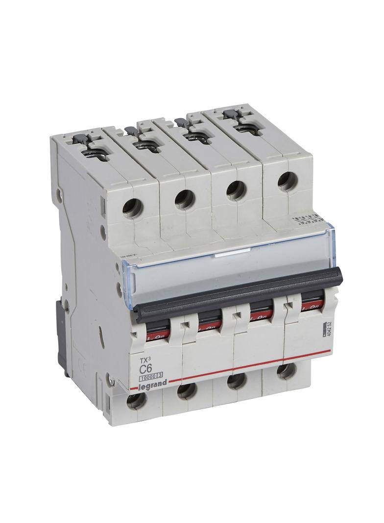Wyłącznik Nadprądowy S 314 4P C6A 10000A TX3 404252 LEGRAND