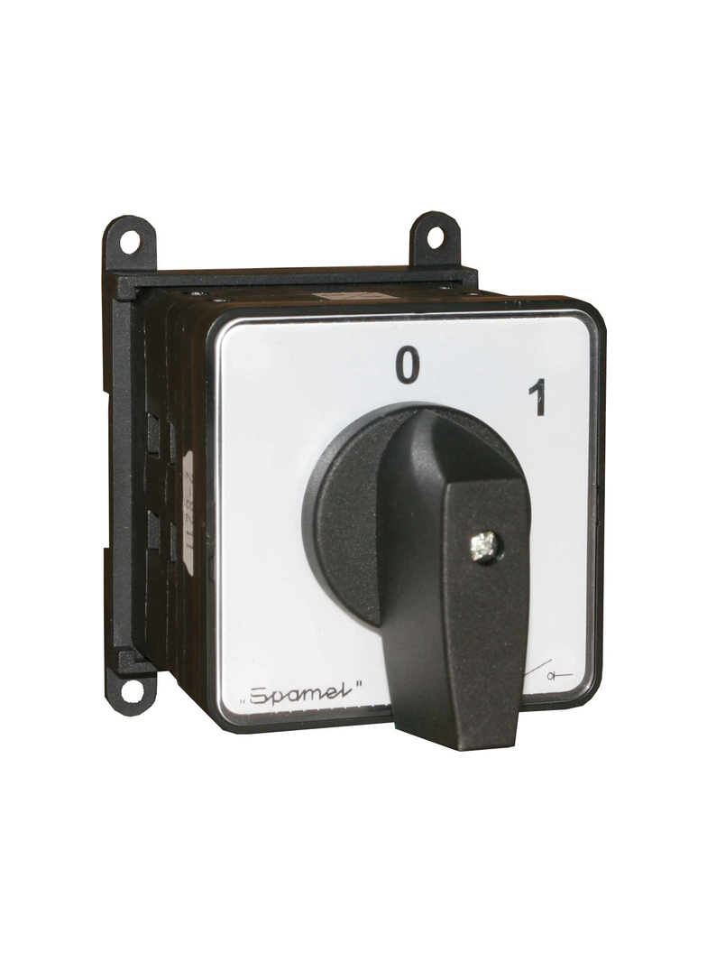 Łącznik Krzywkowy 100A, Rozłącznik 1-0-2 (4 - biegunowy), mocowanie do bazoszynowe czoło zamykane żó