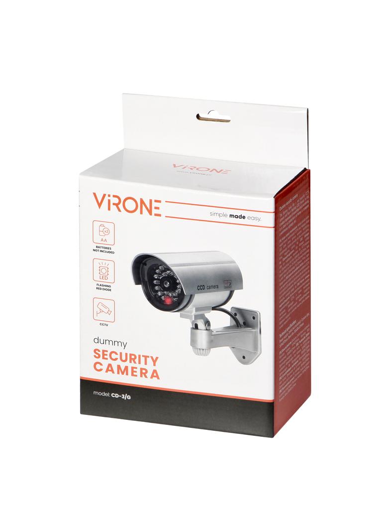 Atrapa kamery monitorującej CCTV, bateryjna, srebrna