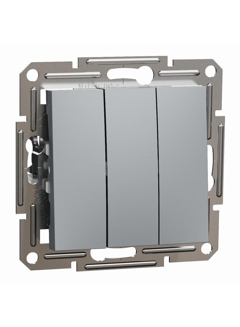 Asfora, łącznik potrójny,bez ramki, stal