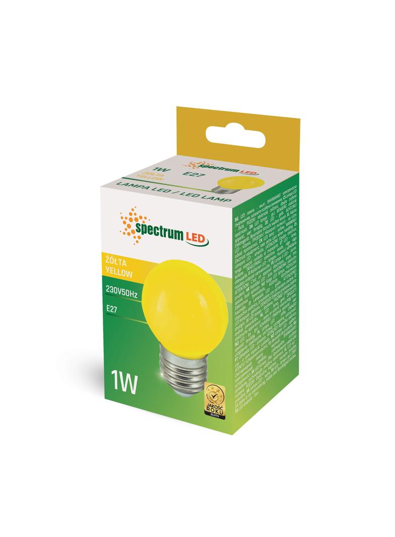 LED KULKA E-27 230V 1W YELLOW  PCV SPECTRUM+