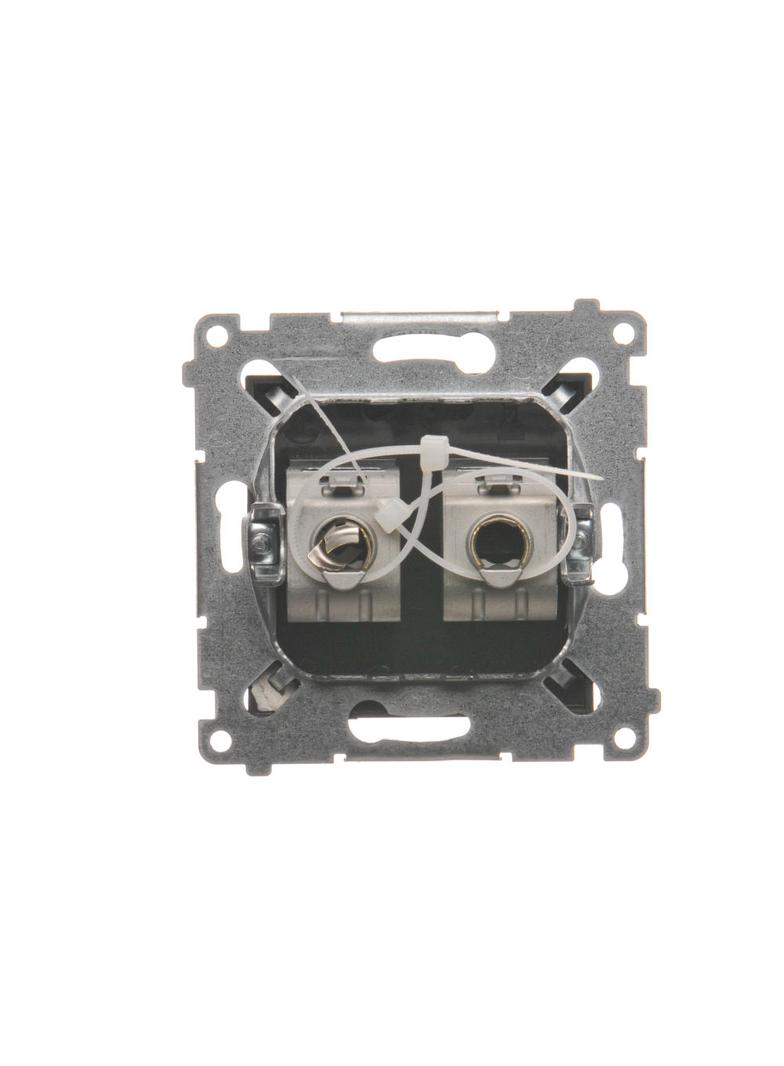 Simon 54 Gniazdo komputerowe podwójne RJ45 kategoria 6 ekranowane z przesłoną przeciwkurzową brąz ma