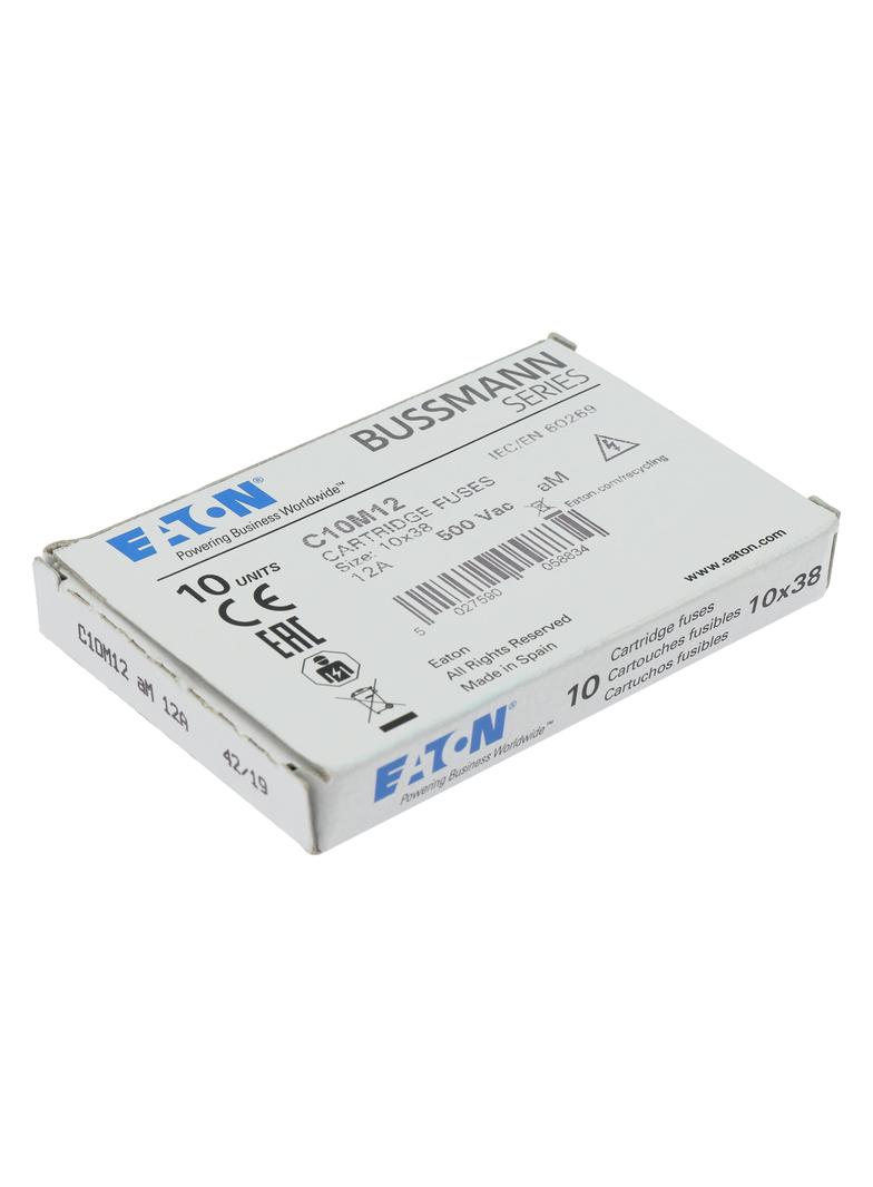 CYLINDRICAL FUSE 10 x 38 12A AM 500V AC Wkładka cylindryczna 10 x 38mm 12A AM 500V AC C10M12 EATON