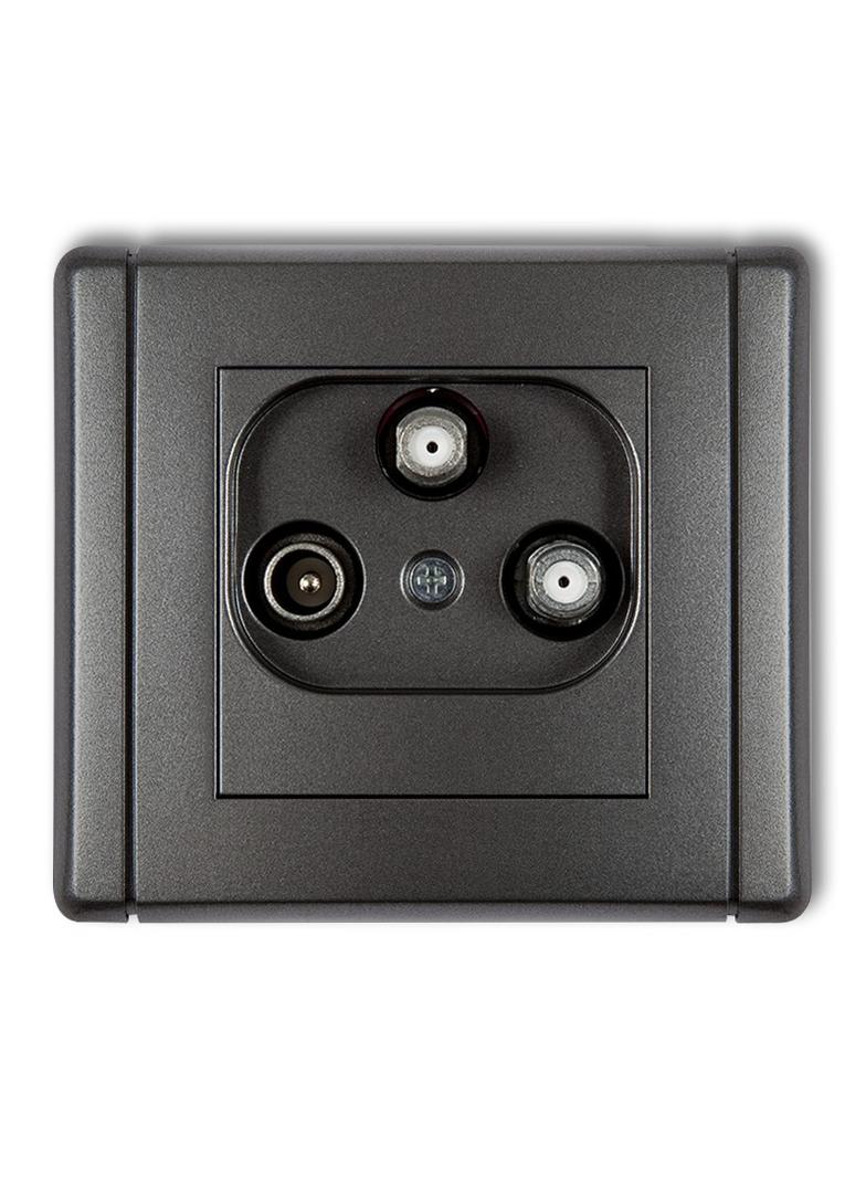 FLEXI Gniazdo abonenckie 2 wyjścia SAT + TV grafitowy