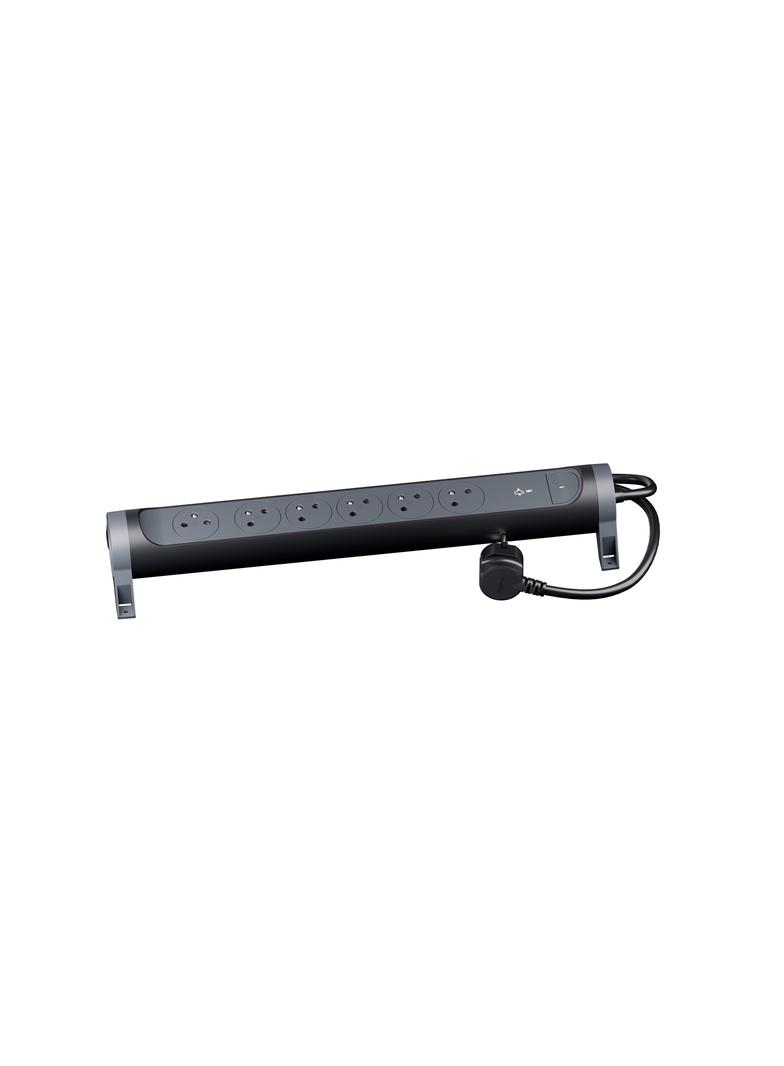 PRZEDŁUŻACZ PREMIUM, OBROTOWY, 6X2P+Z, Z OGRANICZNIKIEM PRZEPIĘĆ, Z PRZEWODEM 1.5 METRA 3X1.0 MM2 -