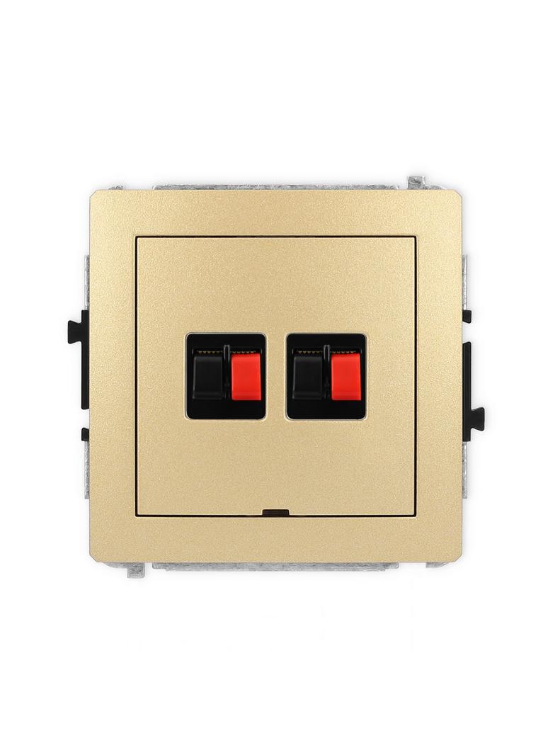 DECO Mechanizm gniazda głośnikowego podwójnego, bez pola opisowego złoty