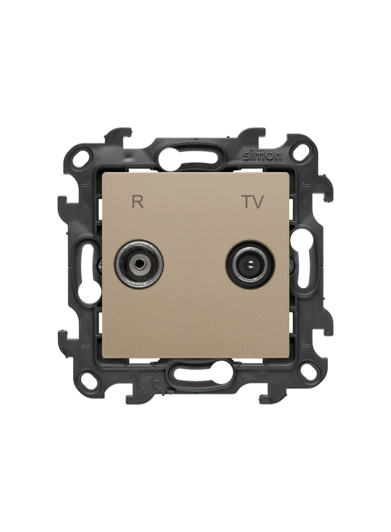 Simon 24 Gniazdo antenowe R-TV końcowe separowane szampański mat NAK.01/34