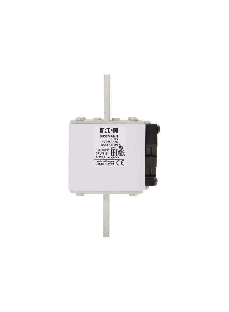 FUSE 550A 1000V 3FKE/115 AR UR Wkładka szybka 550A AC 1000V rozmiar 3 76x92x159 mm aR IEC, 170M8536
