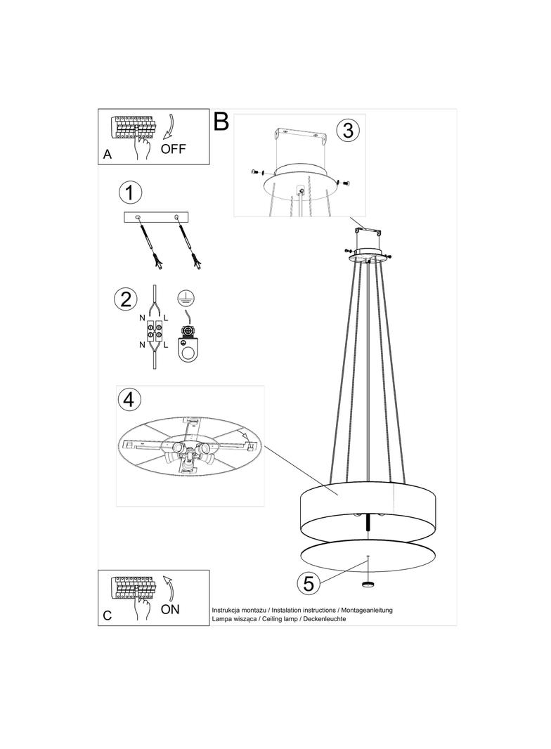 Sollux Żyrandol SKALA 50 czarny SL.0758