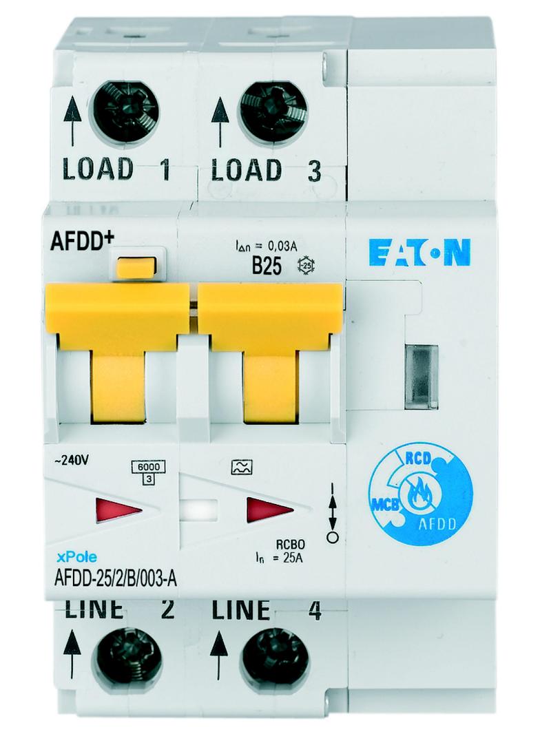 AFDD-25/2/B/003-A Przeciwpożarowy detektor iskrzenia 10kA B25A 2P 30mA typ A 187225 EATON