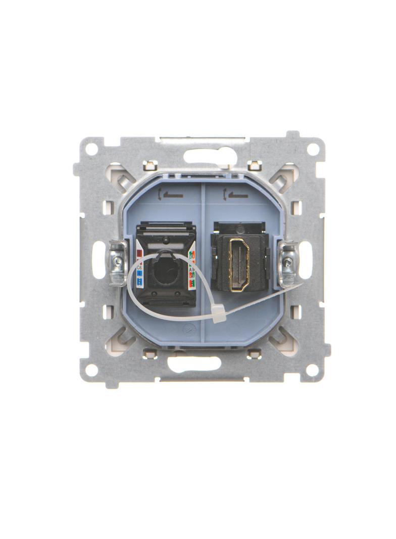 Simon 55 Gniazdo HDMI+RJ45 kat.6 Szampański mat