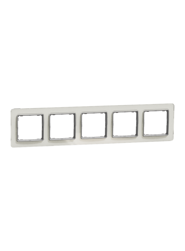 Sedna Design & Elements Ramka pięciokrotna szkło białe efekt szkła SDD360805 Schneider