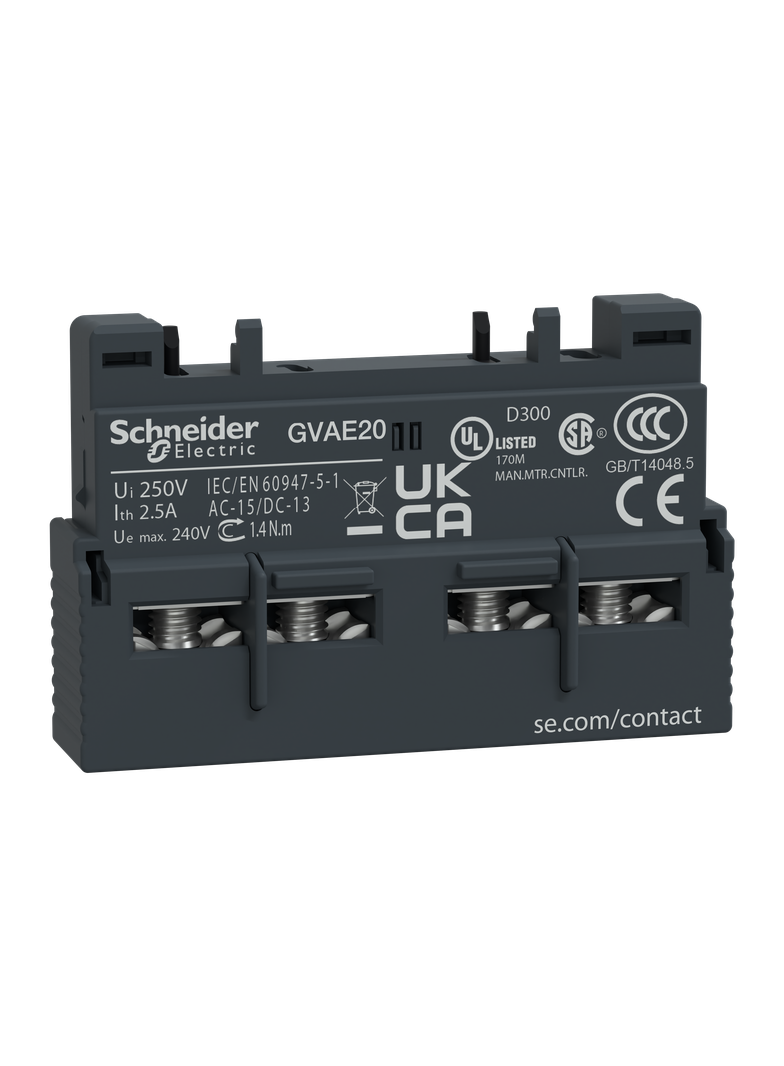 Blok styków bezzwłocznych, TeSys Deca, 2NO, montaż przedni, GV2