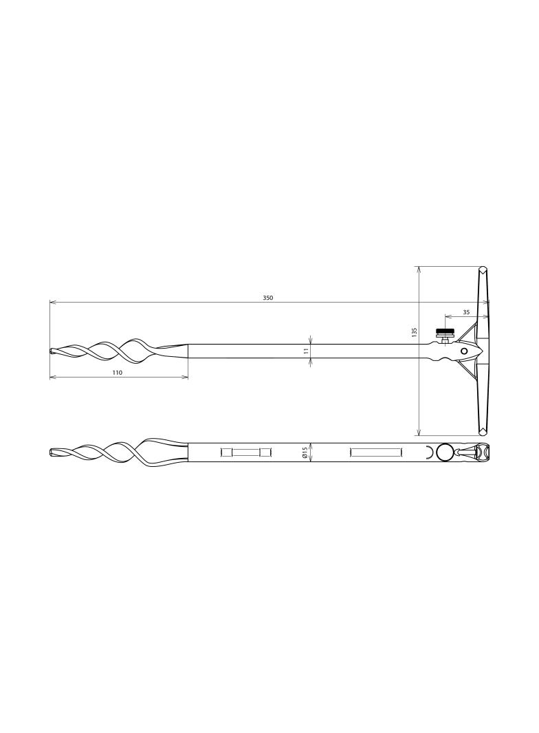 Uziom pomocniczy ze świdrem dł. 350 mm, TG/gal Zn