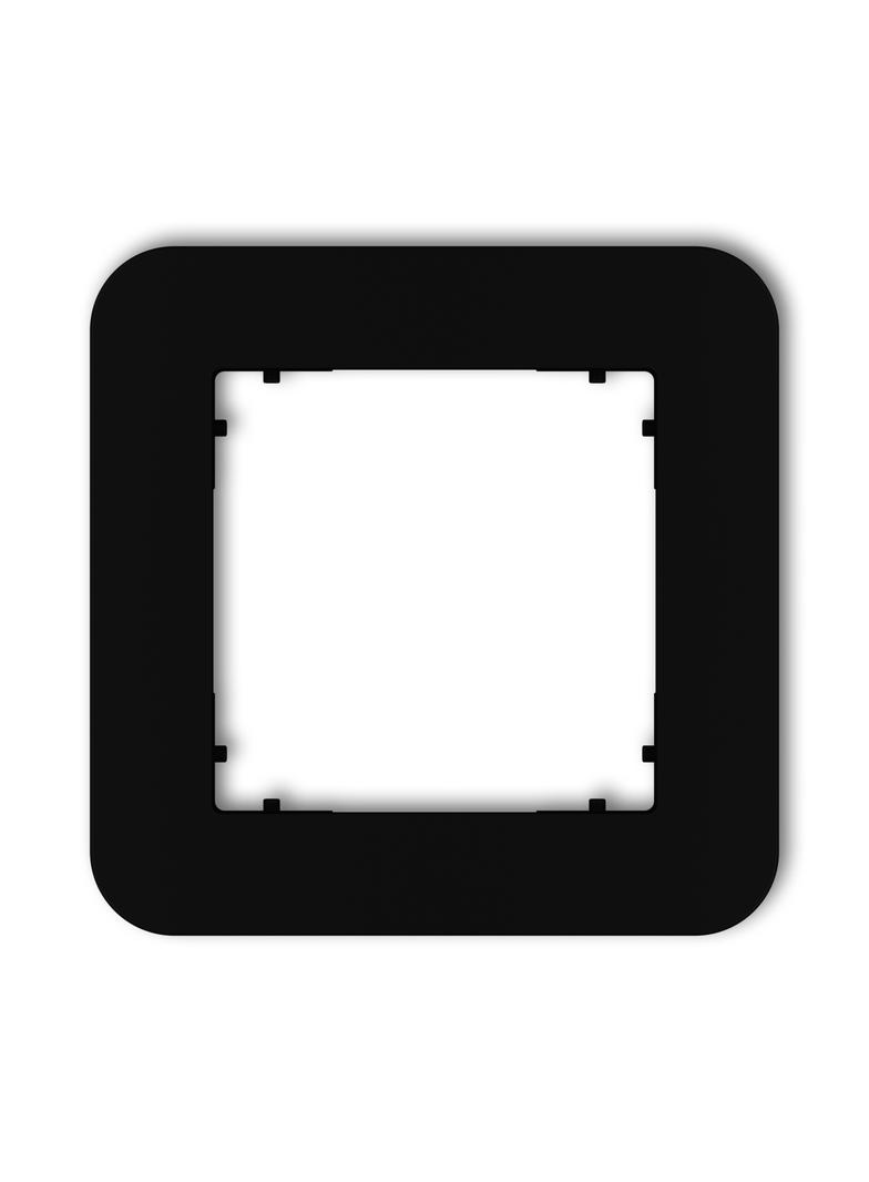 MINI Ramka uniwersalna pojedyncza zaokrąglona z tworzywa czarny mat