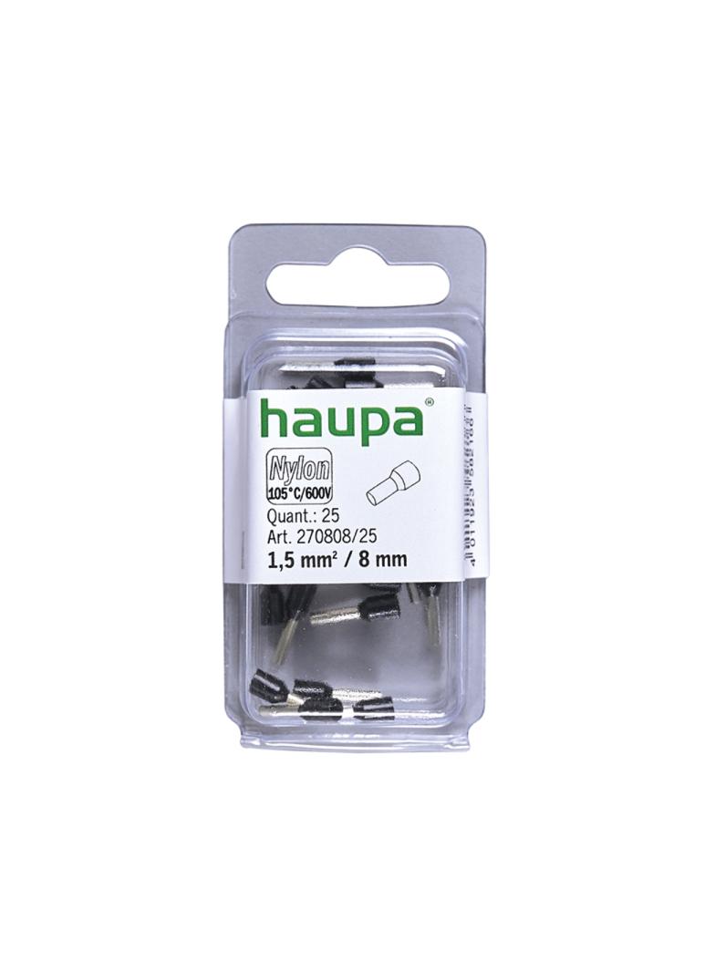 HTI  - 1,5/8 końc. tulejkowa  izol czarna ( 25 szt w opakowaniu)