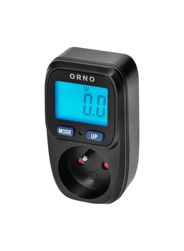 Watomierz kalkulator energii z wyświetlaczem LCD czarny ORNO