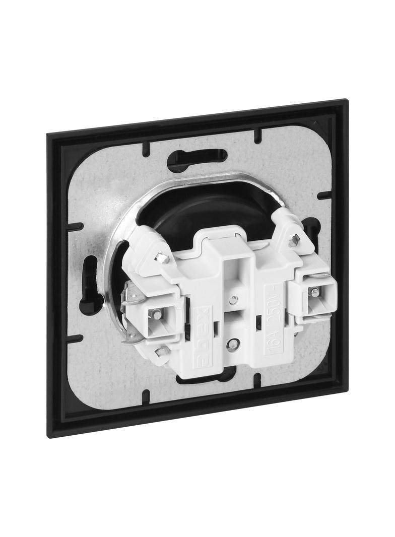 Gniazdo pojedyncze podtynkowe 2P+Z, Schuko Luna, 16A, 250V, PT-17L, czarny OR-OE-7605(GS)/B ORNO