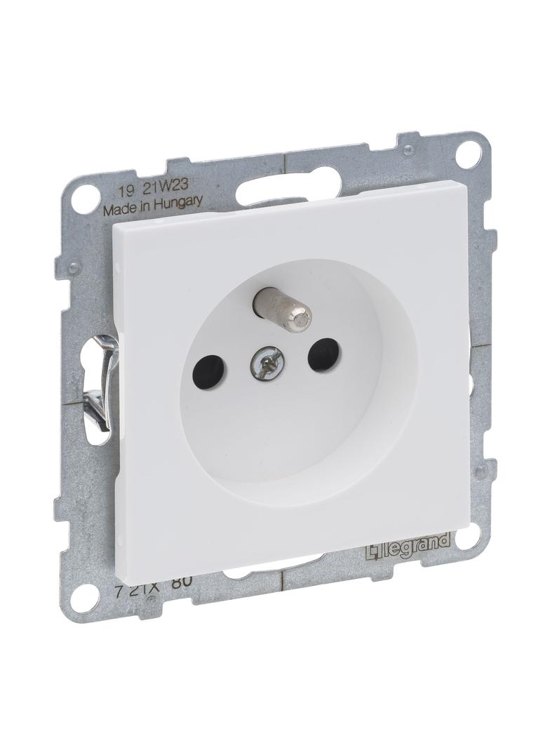 SUNO - Gniazdo 2P+Z z przesłoną - 16 A - 250 V~ - zaciski automatyczne, Biały, Legrand
