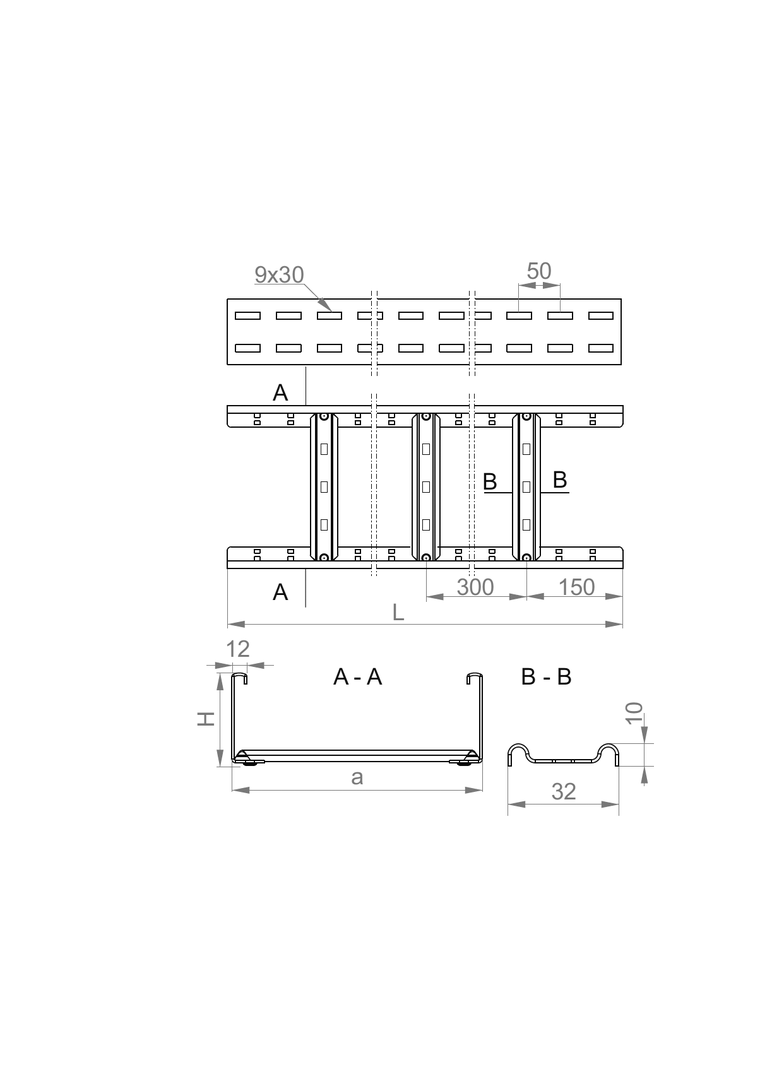 DKP300H100/3 N DRABINKA 1,5 MM