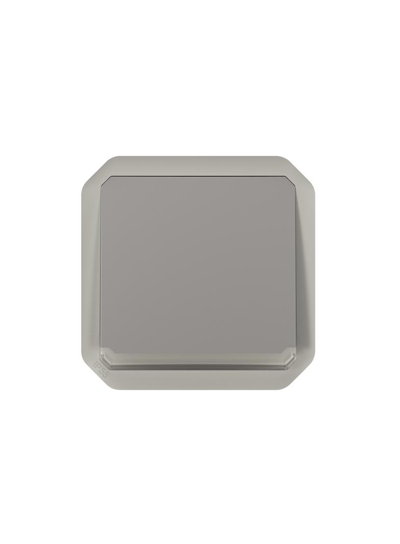 NOWE PLEXO - PRZY. JEDNOBIEGUNOWY Z PODŚWIETL. MECHANIZM 10A-250V~ SZARY