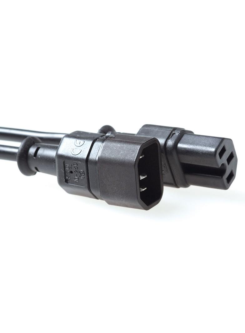Kabel zasilajacy C14 - C15 czarny 2m