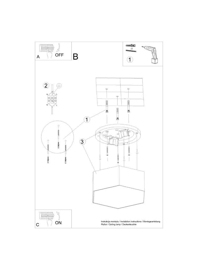 Plafon SUNDE 15 biały