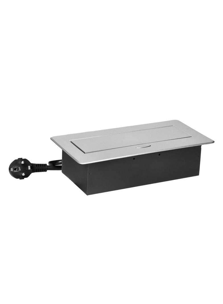Gniazdo meblowe wpuszczane w blat z płaskim frezowanym rantem, ładowarką USB i przewodem 1,5m, 2x2P+ OR-GM-9035(GS)/G ORNO