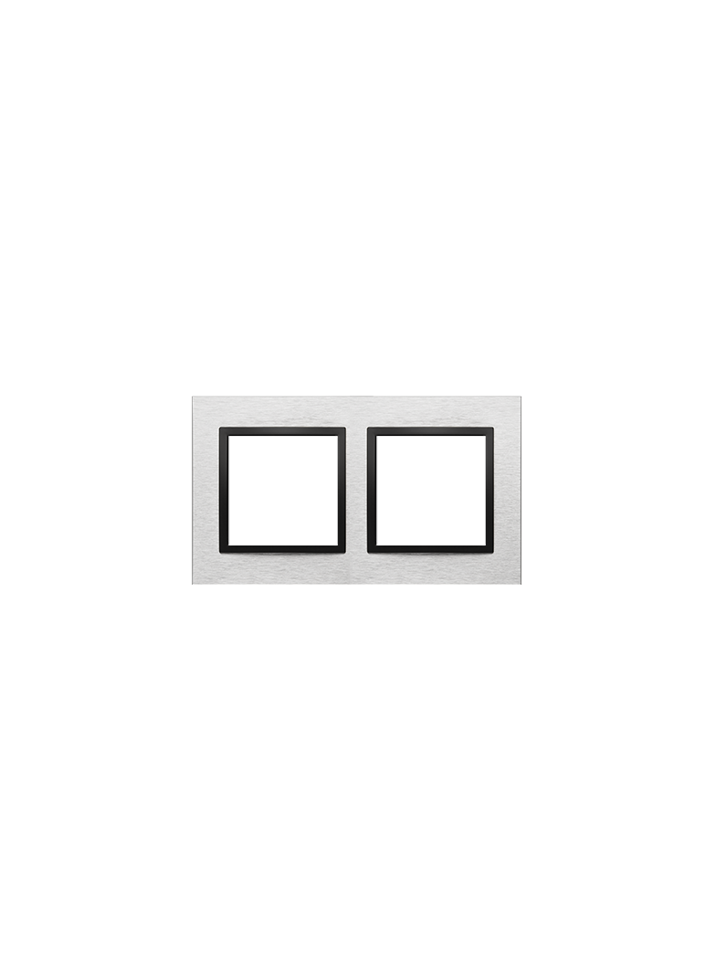 Simon 54 NATURE WMDZ-0120xS-082 Ramka 2-krotna Nature-Metal, INOX NERO, IP20/IP44. (IP44-należy zast DRN2/82 KONTAKT